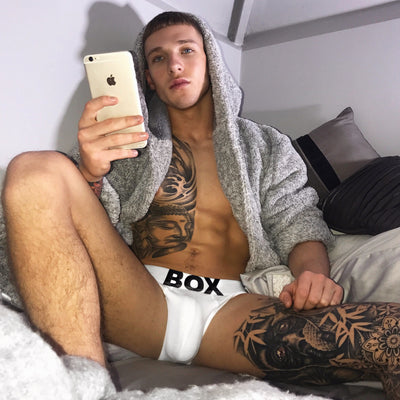 <b>Brandon Myers shows off his huge bulge in Box Briefs</b>