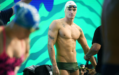 <b>Cody Simpson wears green swimming trunks in Adelaide.</b>