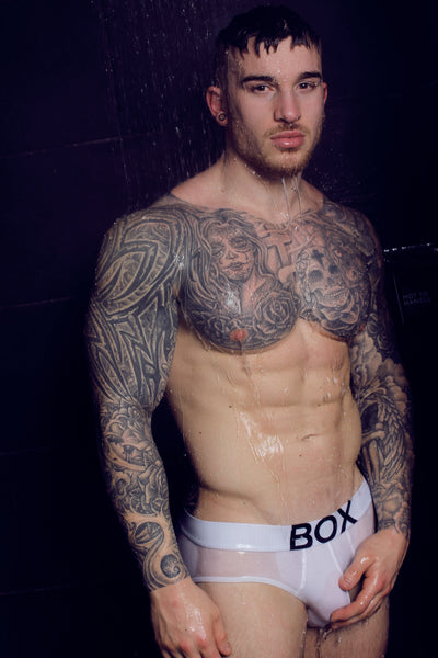 <b>Model Chris Hatton Bulges In Wet Underwear</b>