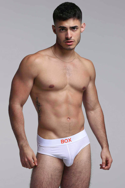 Colour Pop Briefs - White & Orange - boxmenswear - {{variant_title}}