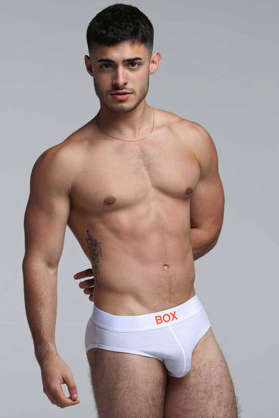 Colour Pop Briefs - White & Orange - boxmenswear - {{variant_title}}