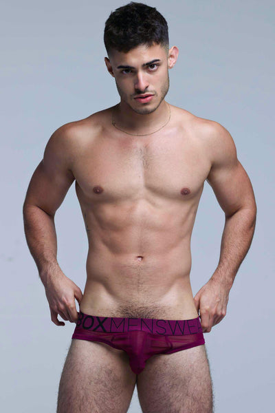 All Over Mesh Briefs - Cherry Crush - boxmenswear - {{variant_title}}