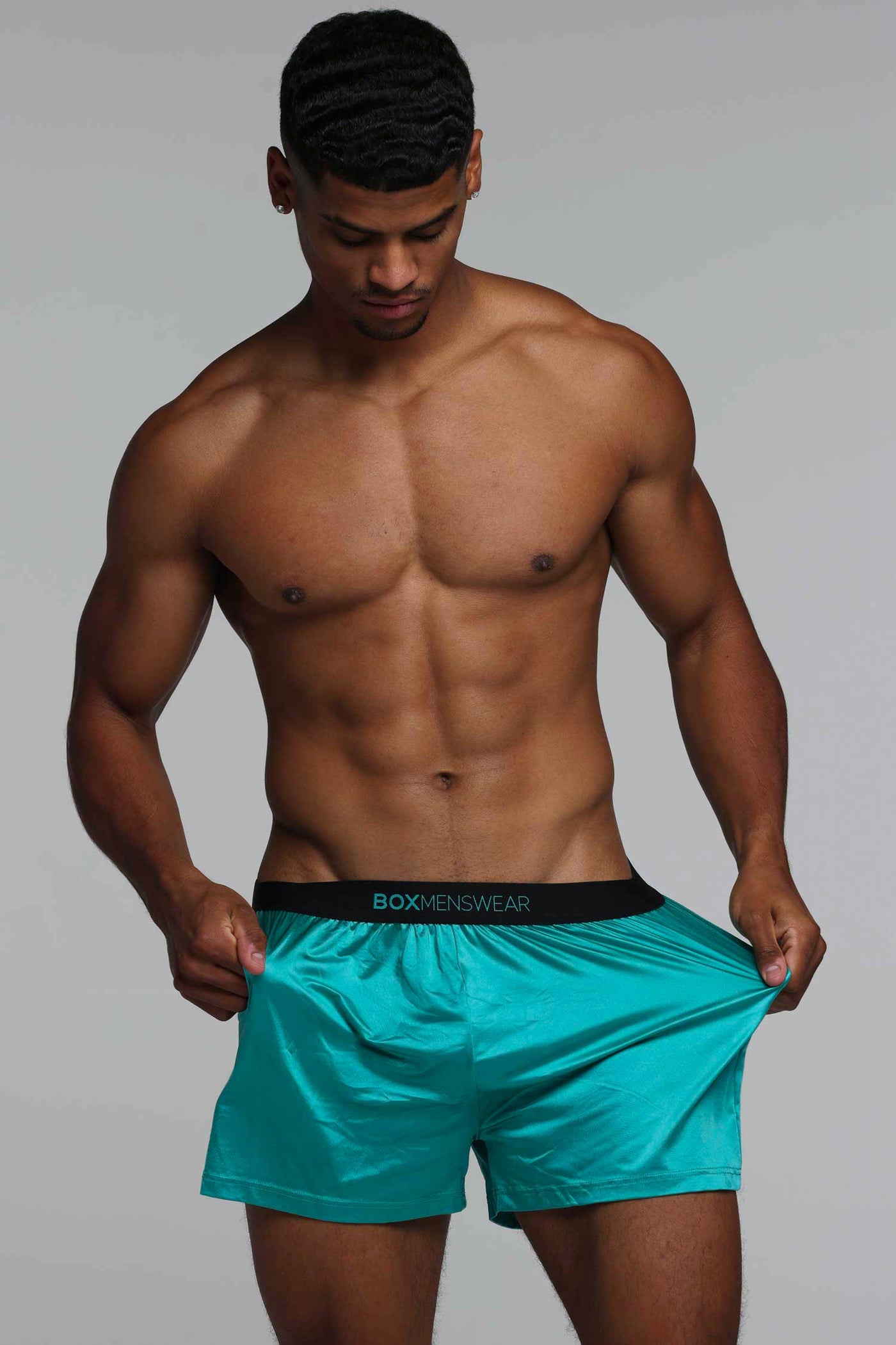 Satin Boxers - Deep Aqua - boxmenswear - {{variant_title}}
