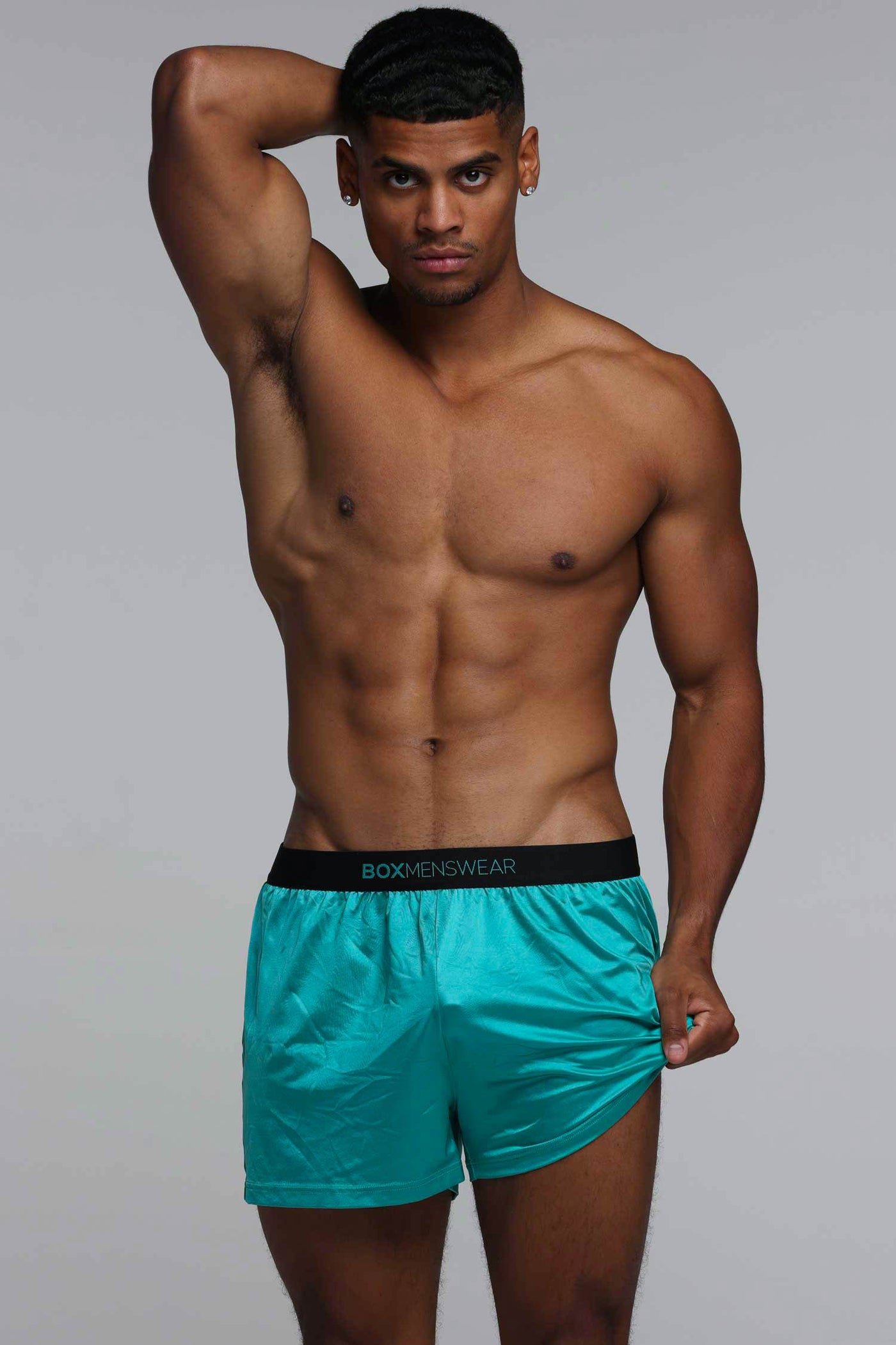 Satin Boxers - Deep Aqua - boxmenswear - {{variant_title}}