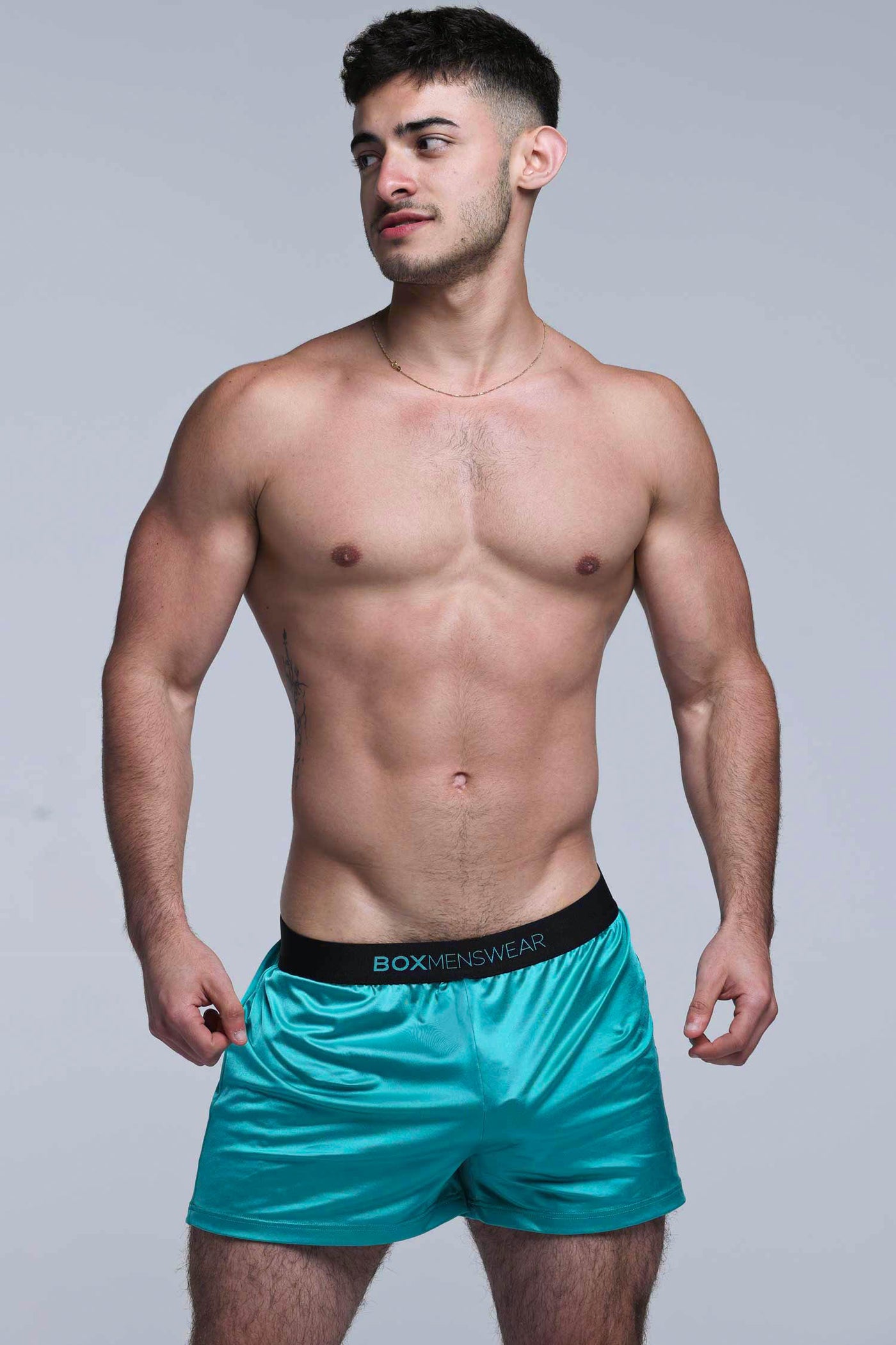 Satin Boxers - Deep Aqua - boxmenswear - {{variant_title}}