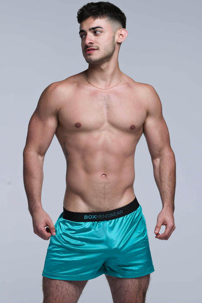 Satin Boxers - Deep Aqua - boxmenswear - {{variant_title}}