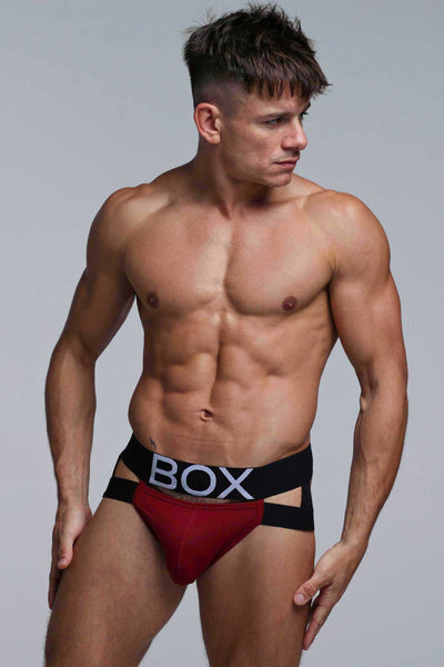 Mens Suspender Jockstrap 3.0 : With Bounce - Burgundy - boxmenswear - {{variant_title}}