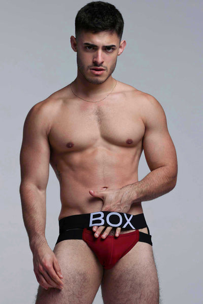 Mens Suspender Jockstrap 3.0 : With Bounce - Burgundy - boxmenswear - {{variant_title}}
