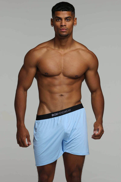 Silky Seamless Lounge Shorts - Sky Blue - boxmenswear - {{variant_title}}