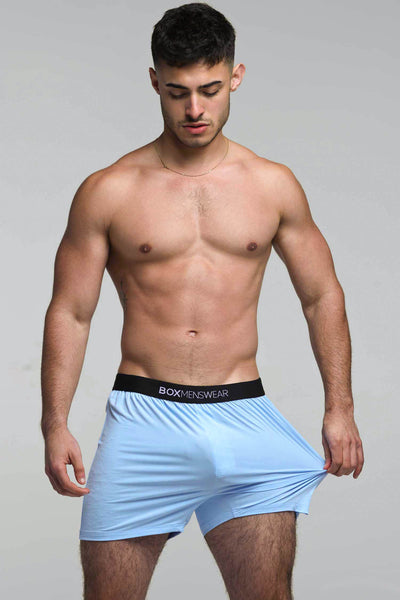 Silky Seamless Lounge Shorts - Sky Blue - boxmenswear - {{variant_title}}