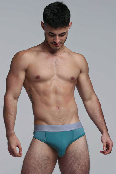 Mesh Panel Briefs - Riviera Teal - boxmenswear - {{variant_title}}