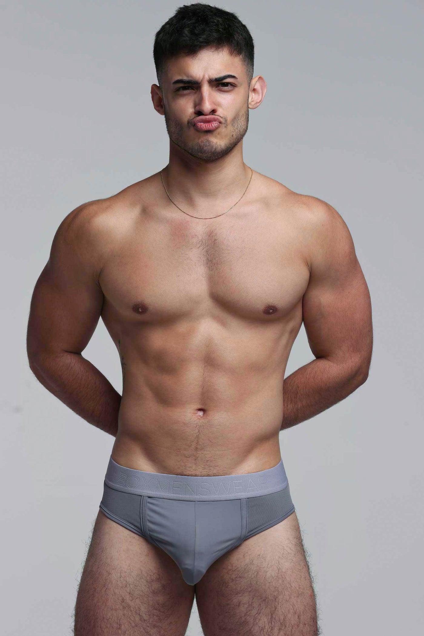 Mesh Panel Briefs - Regal Grey - boxmenswear - {{variant_title}}