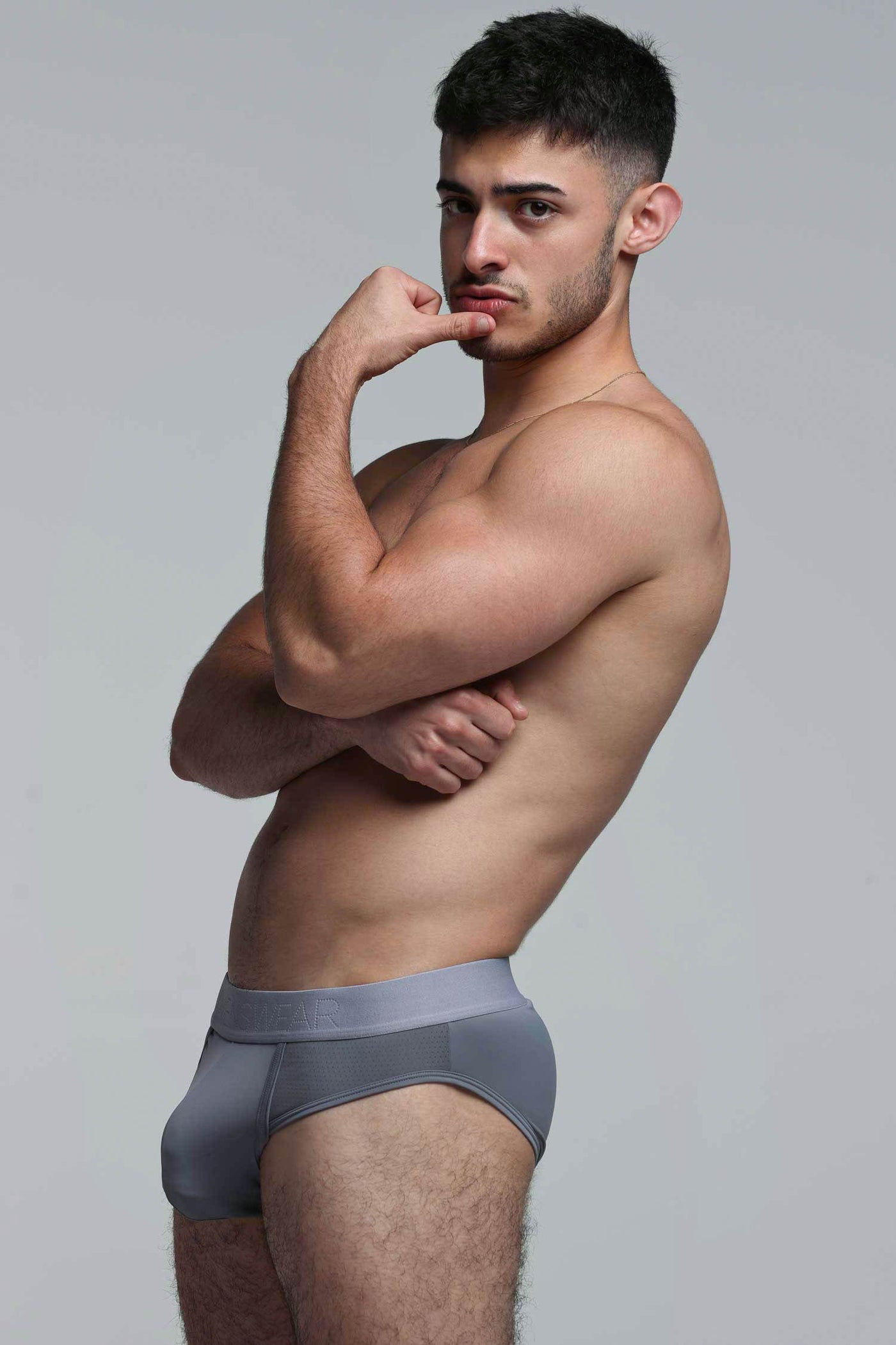 Mesh Panel Briefs - Regal Grey - boxmenswear - {{variant_title}}