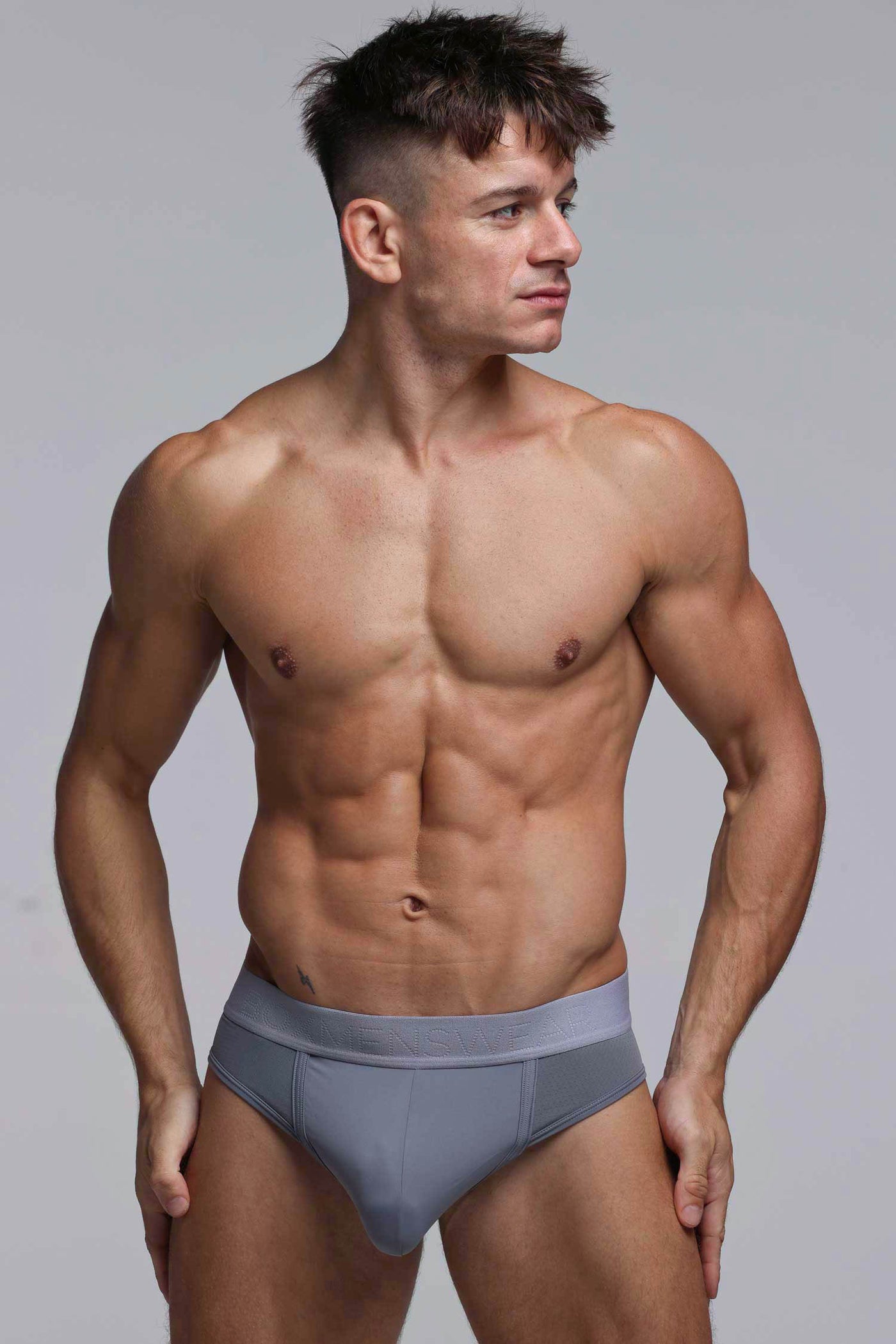 Mesh Panel Briefs - Regal Grey - boxmenswear - {{variant_title}}