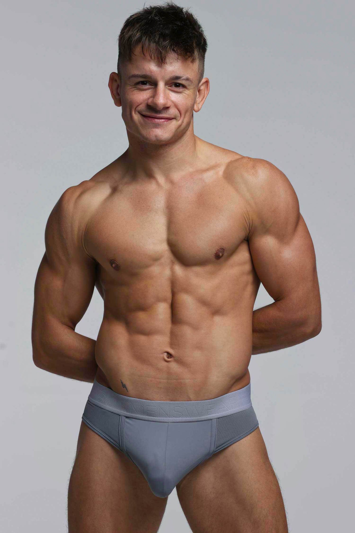 Mesh Panel Briefs - Regal Grey - boxmenswear - {{variant_title}}