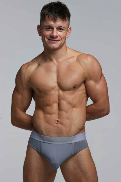 Mesh Panel Briefs - Regal Grey - boxmenswear - {{variant_title}}