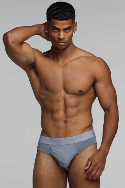Mesh Panel Briefs - Regal Grey - boxmenswear - {{variant_title}}