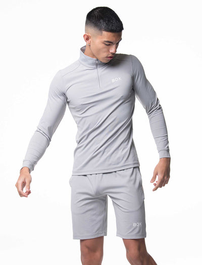 Active Panelled 1/4 Zip Jacket - Grey - boxmenswear - {{variant_title}}