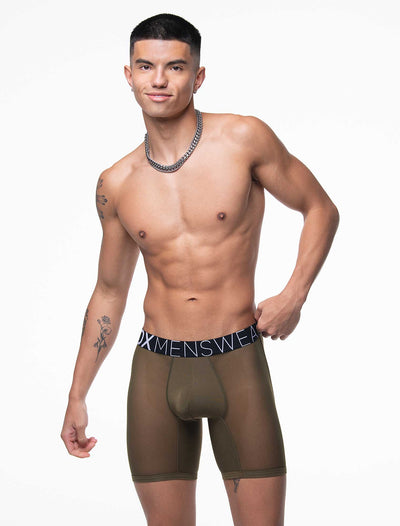 King Fit Mesh Panel - Transparent Crotch: Olive Green - boxmenswear - {{variant_title}}