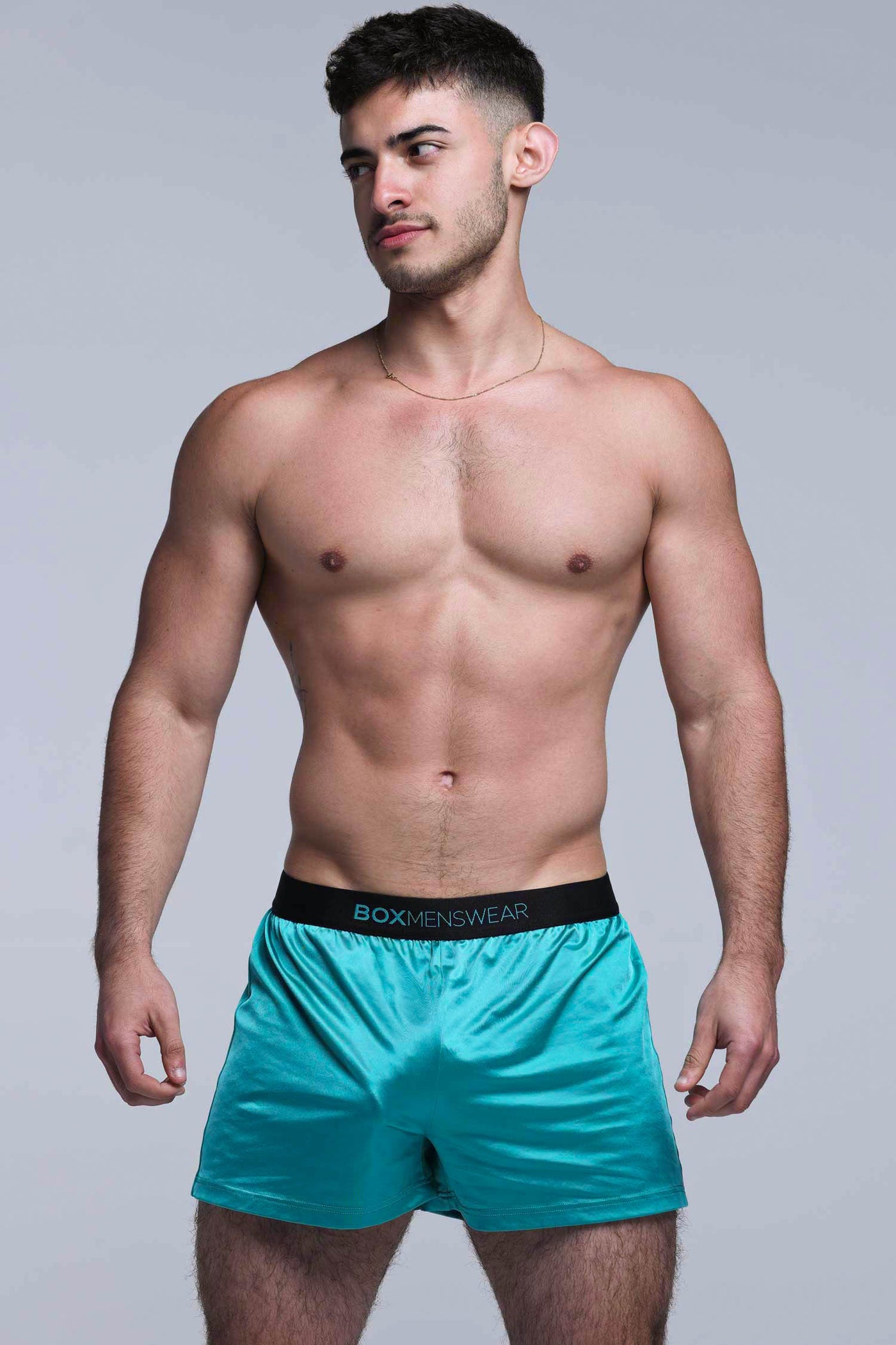 Satin Boxers - Deep Aqua - boxmenswear - {{variant_title}}