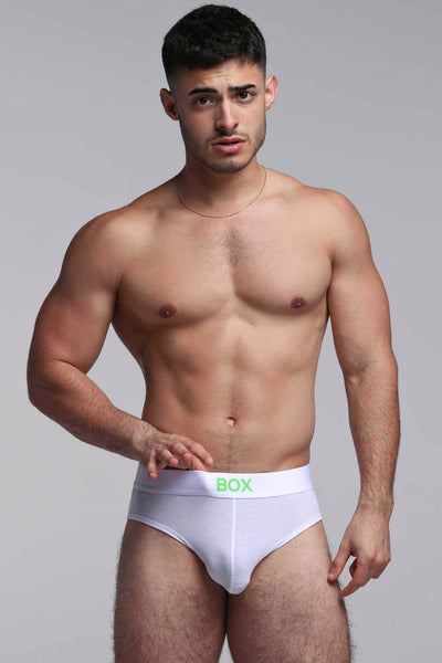 Colour Pop Briefs - White & Green - boxmenswear - {{variant_title}}