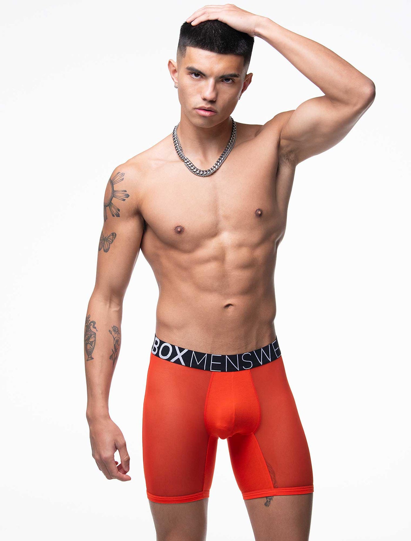 King Fit Mesh Panel - Transparent Crotch: Tangerine Tango - boxmenswear - {{variant_title}}