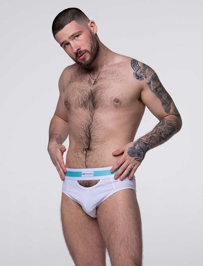 Mens Cut-Out Briefs - White - boxmenswear - {{variant_title}}