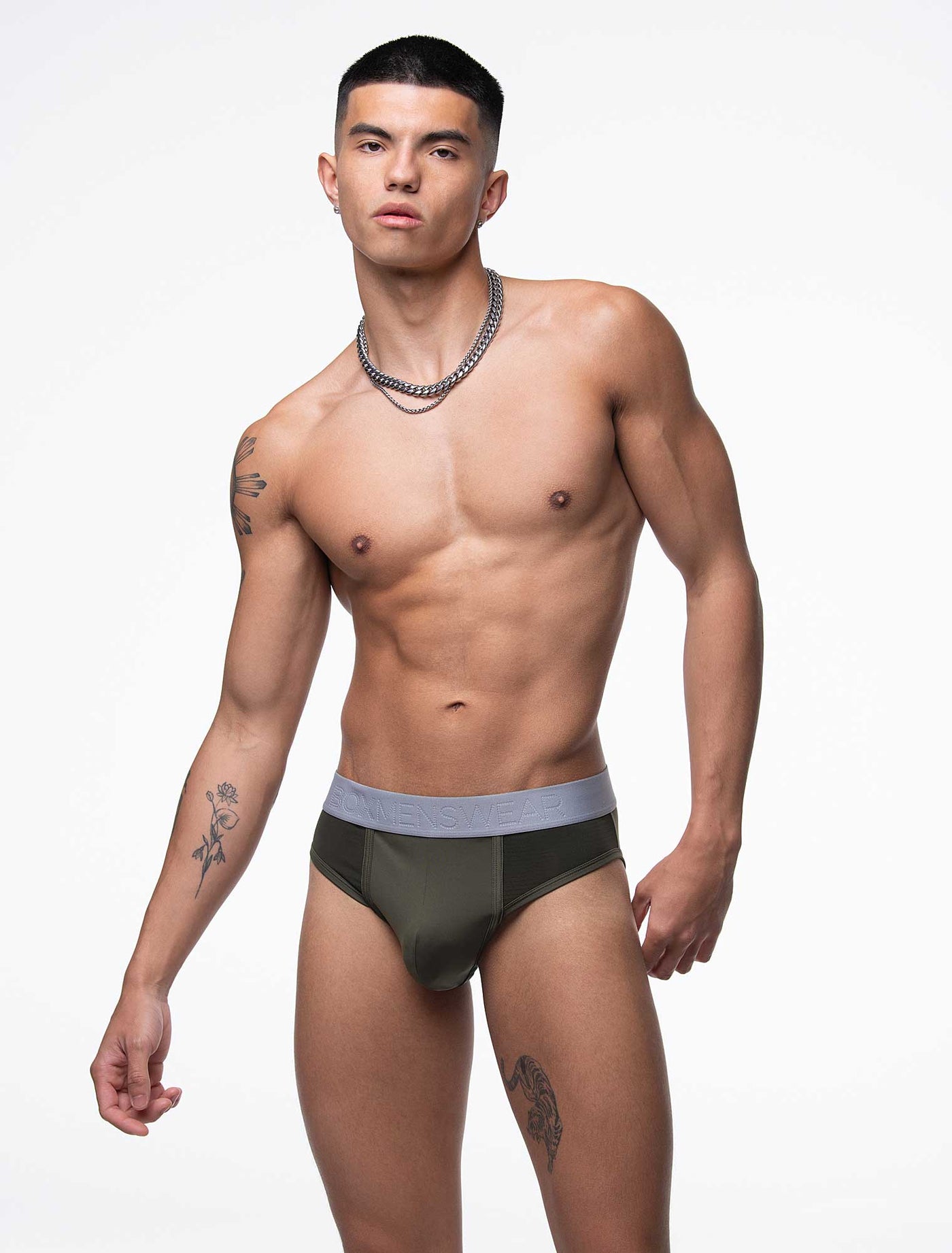 Mesh Panel Briefs - Château Green - boxmenswear - {{variant_title}}