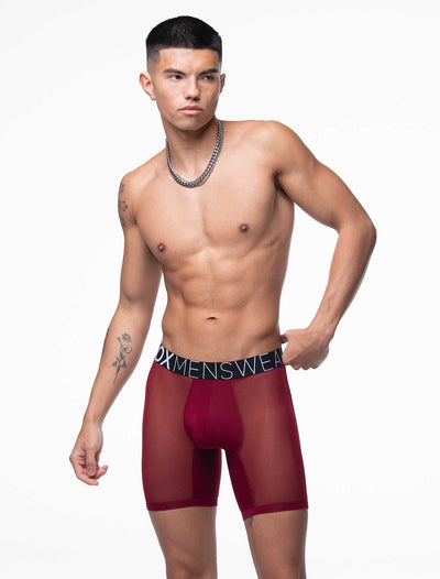 King Fit Mesh Panel - Transparent Crotch: Tibetan Red - boxmenswear - {{variant_title}}