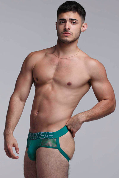 Totally Transparent Varsity Mesh Jockstrap - Evergreen - boxmenswear - {{variant_title}}
