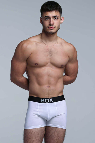 Metallic Modal Boxers - White & Silver - boxmenswear - {{variant_title}}