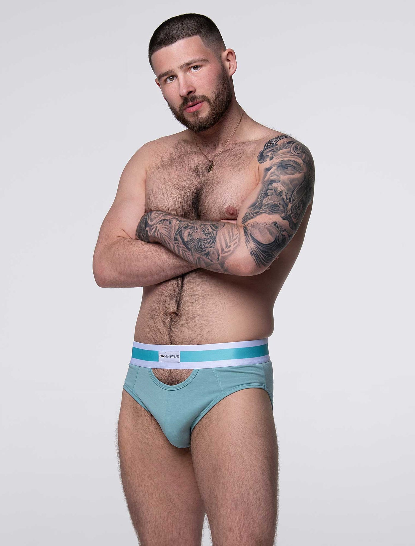 Mens Cut-Out Briefs - Green - boxmenswear - {{variant_title}}