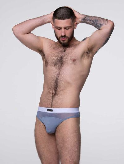 Mens Curved Mesh Thongs - Blue - boxmenswear - {{variant_title}}