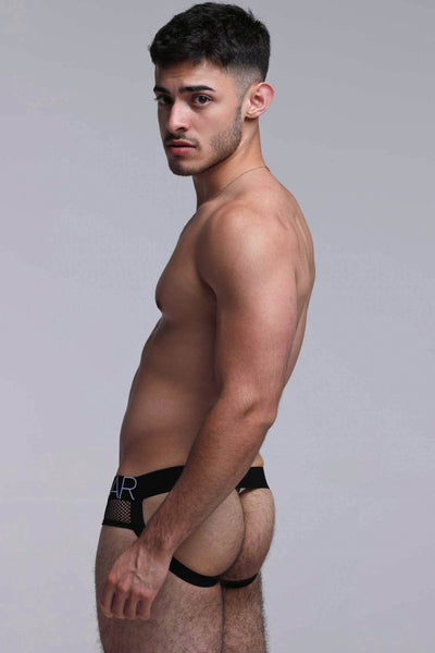 Totally Transparent Varsity Mesh Jockstrap - Direct Black - boxmenswear - {{variant_title}}