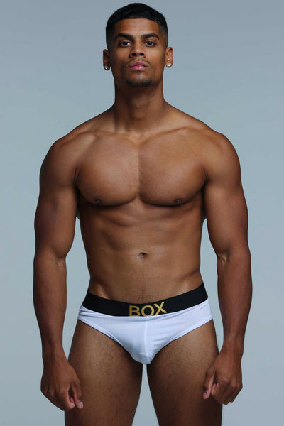 Metallic Modal Briefs - White & Gold - boxmenswear - {{variant_title}}