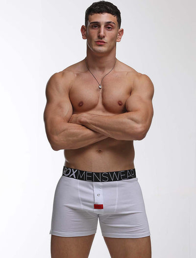 Button-up Boxers - Venus White - boxmenswear - {{variant_title}}