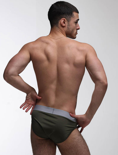 Mesh Panel Briefs - Château Green - boxmenswear - {{variant_title}}