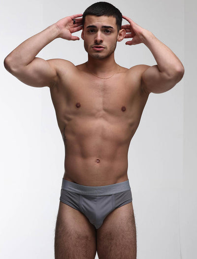 Mesh Panel Briefs - Regal Grey - boxmenswear - {{variant_title}}
