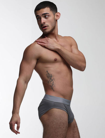 Mesh Panel Briefs - Regal Grey - boxmenswear - {{variant_title}}