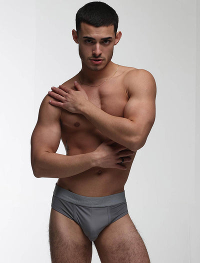 Mesh Panel Briefs - Regal Grey - boxmenswear - {{variant_title}}