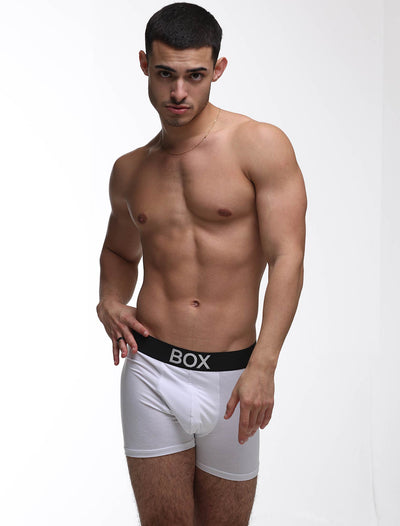 Metallic Modal Boxers - White & Silver - boxmenswear - {{variant_title}}