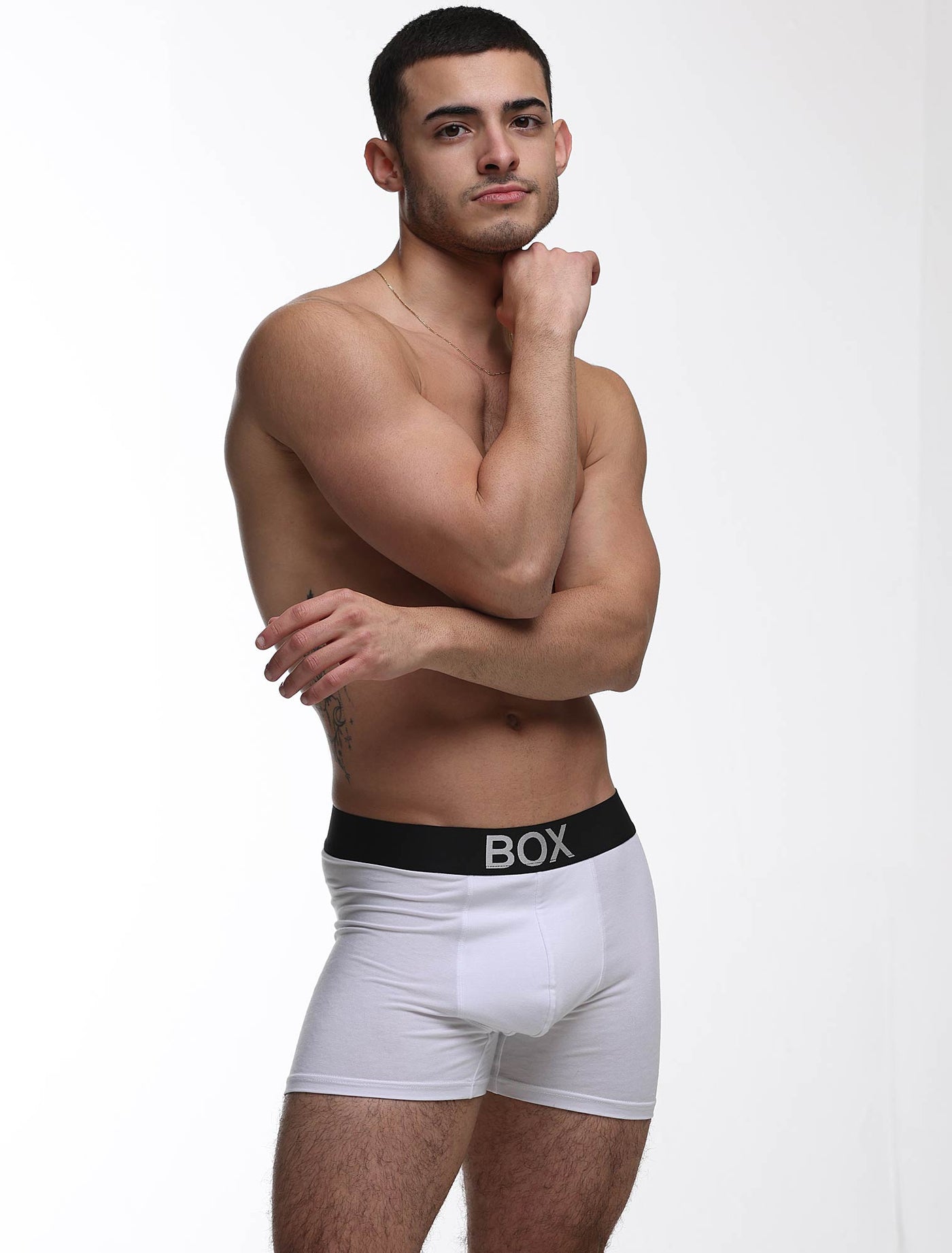 Metallic Modal Boxers - White & Silver - boxmenswear - {{variant_title}}