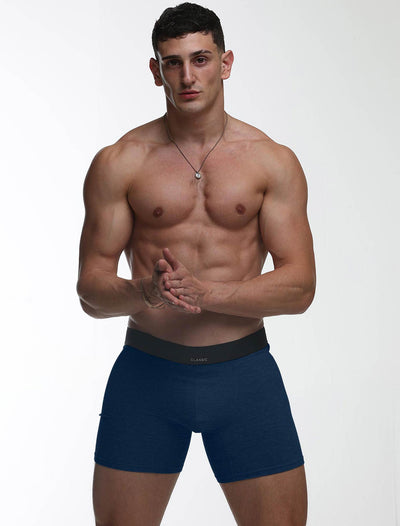 Mens Classic Ribbed Boxers - Navy - boxmenswear - {{variant_title}}