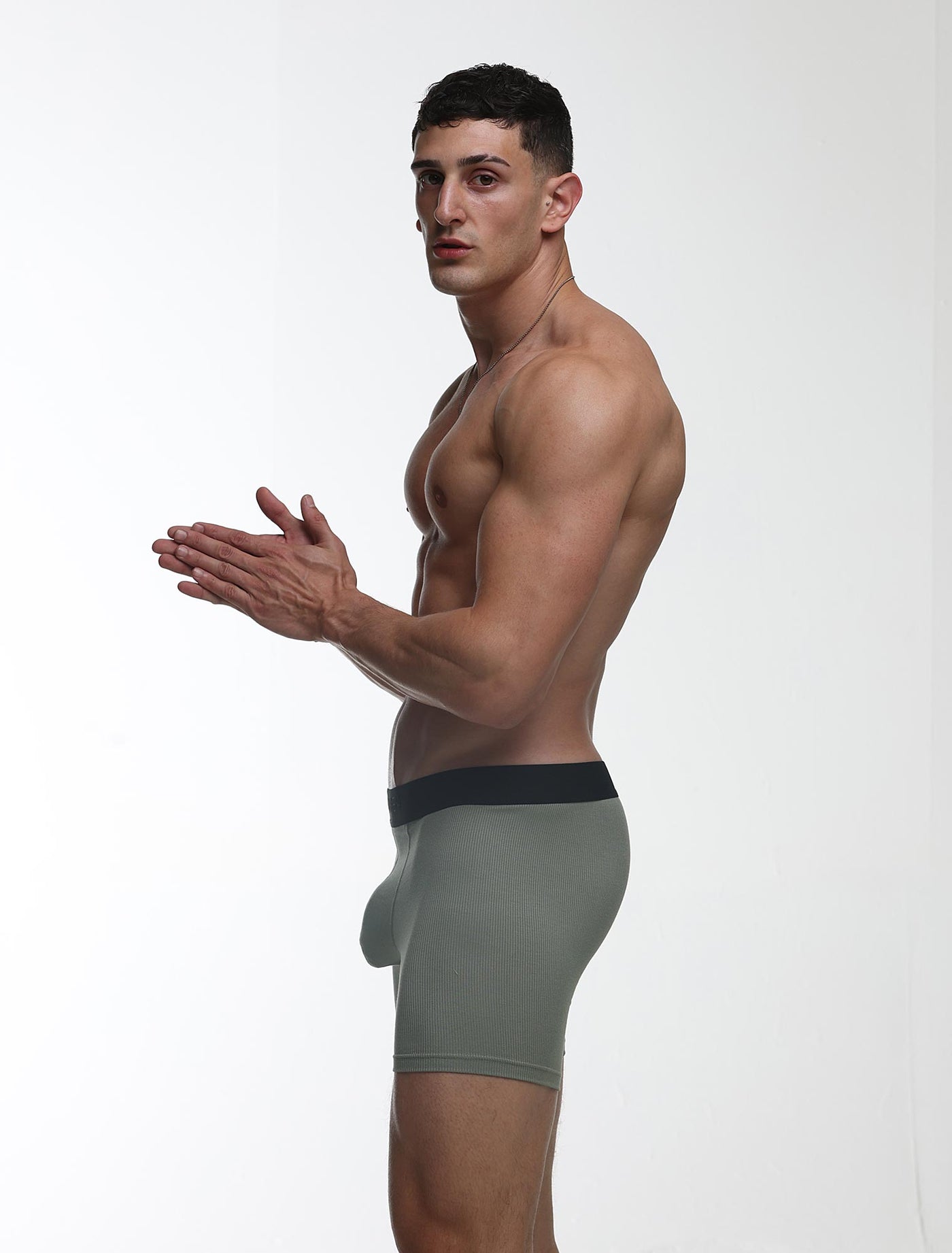 Mens Classic Ribbed Boxers - Green - boxmenswear - {{variant_title}}