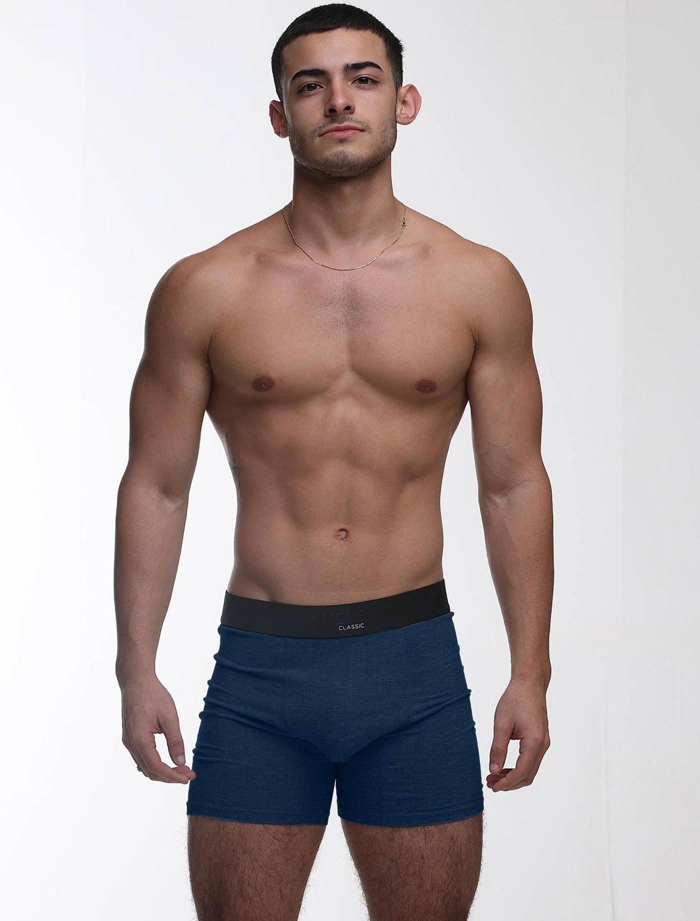 Mens Classic Ribbed Boxers - Navy - boxmenswear - {{variant_title}}
