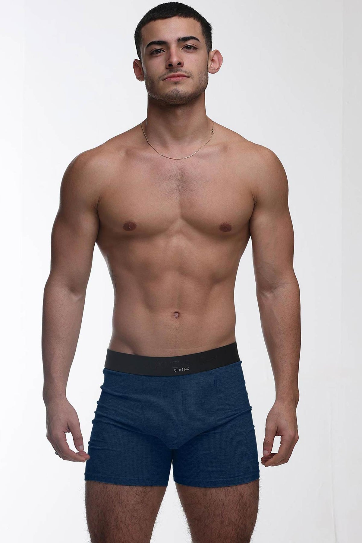 Man Boxer Types Mens Classic Ribbed Boxers - Navy – boxmenswear