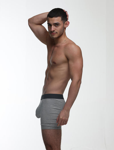 Mens Classic Ribbed Boxers - Grey - boxmenswear - {{variant_title}}