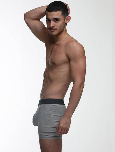 Mens Classic Ribbed Boxers - Grey - boxmenswear - {{variant_title}}