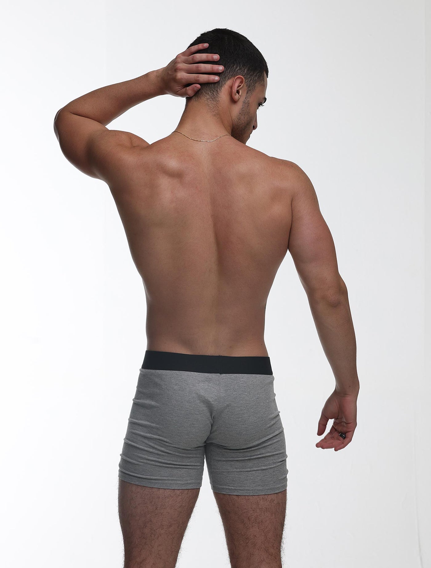 Mens Classic Ribbed Boxers - Grey - boxmenswear - {{variant_title}}