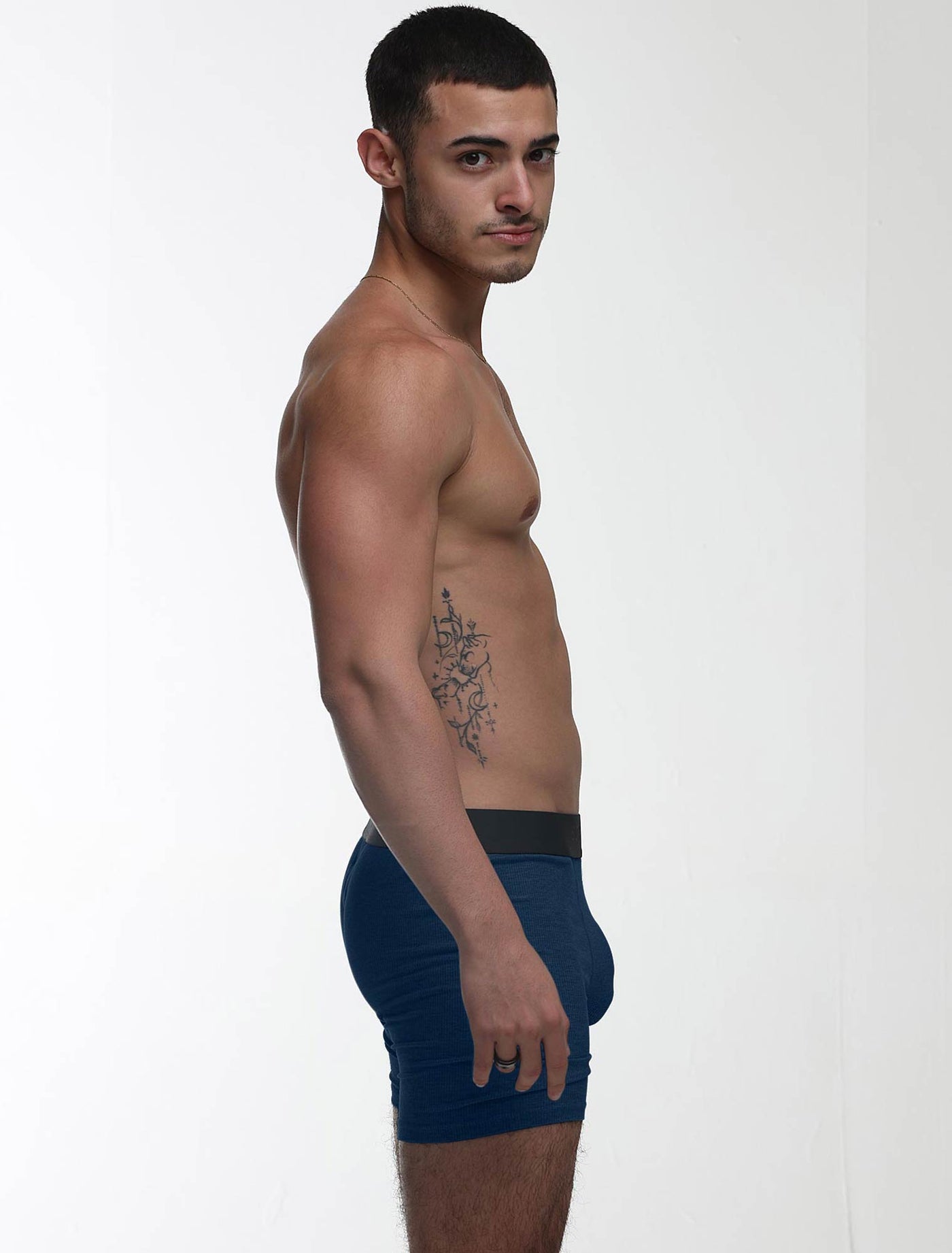 Mens Classic Ribbed Boxers - Navy - boxmenswear - {{variant_title}}